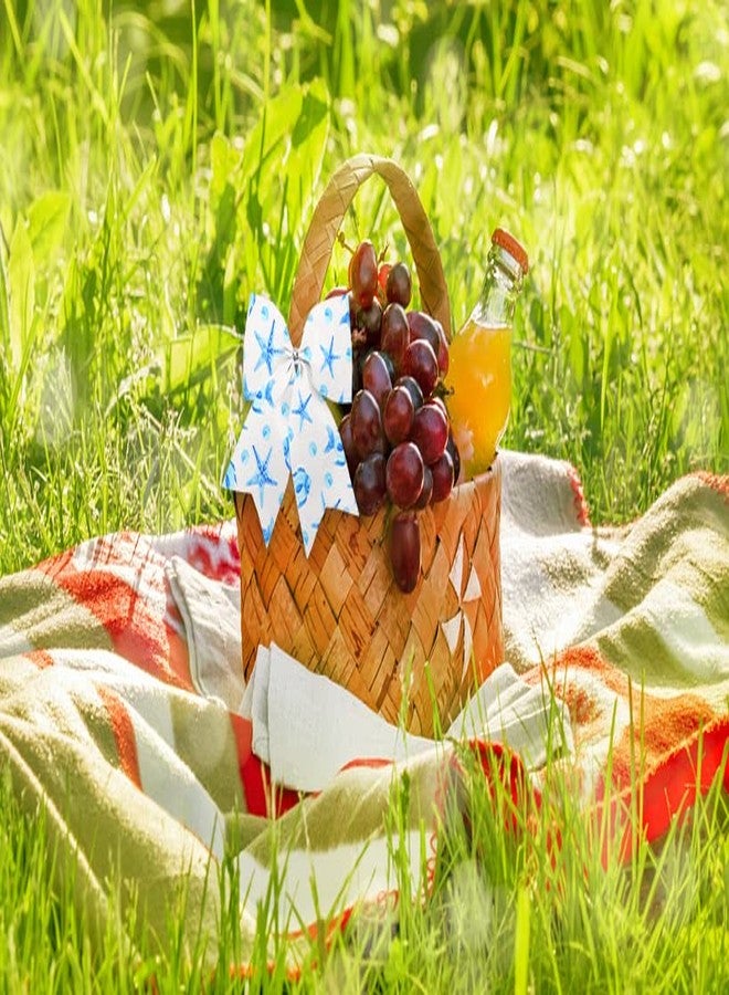 Hying شريطان صيفيان من هاينغ بتصميم نجم البحر، مزودان بسلك، مثاليان لتزيين أكاليل الزهور وتغليف الهدايا، وشريط أمواج البحر الشاطئية لتغليف الهدايا وتزيين حفلات أعياد الميلاد والأعمال اليدوية، مقاس 2.5 بوصة × 10 ياردات، شريط أزرق مموج بحافة سلكية - Image 4